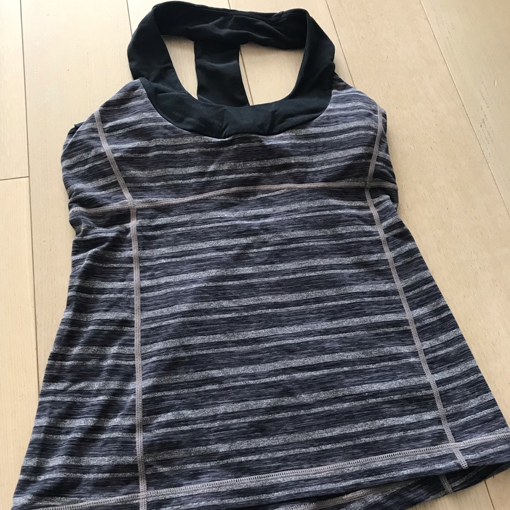 Lululemon Striped Racerback Tank with Bra